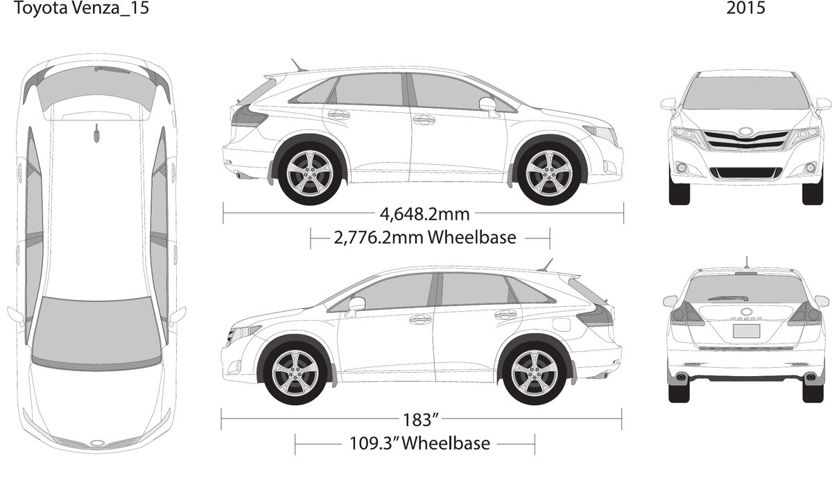 2015 Toyota Venza vector wrap template, Design-Ready PDF - GravBase