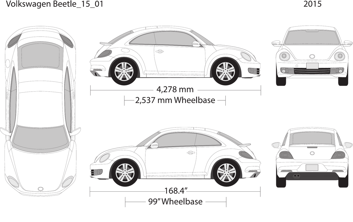 2015 Volkswagen Beetle vector wrap template V01, Design-Ready PDF - GravBase