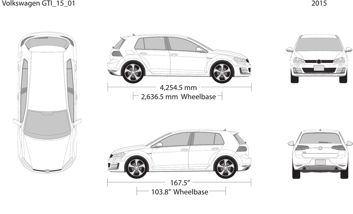 2015 Volkswagen GTI vector wrap template V01, Design-Ready PDF - GravBase
