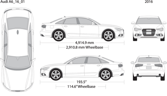 2016 Audi A6 V01 Vehicle Wrap Template