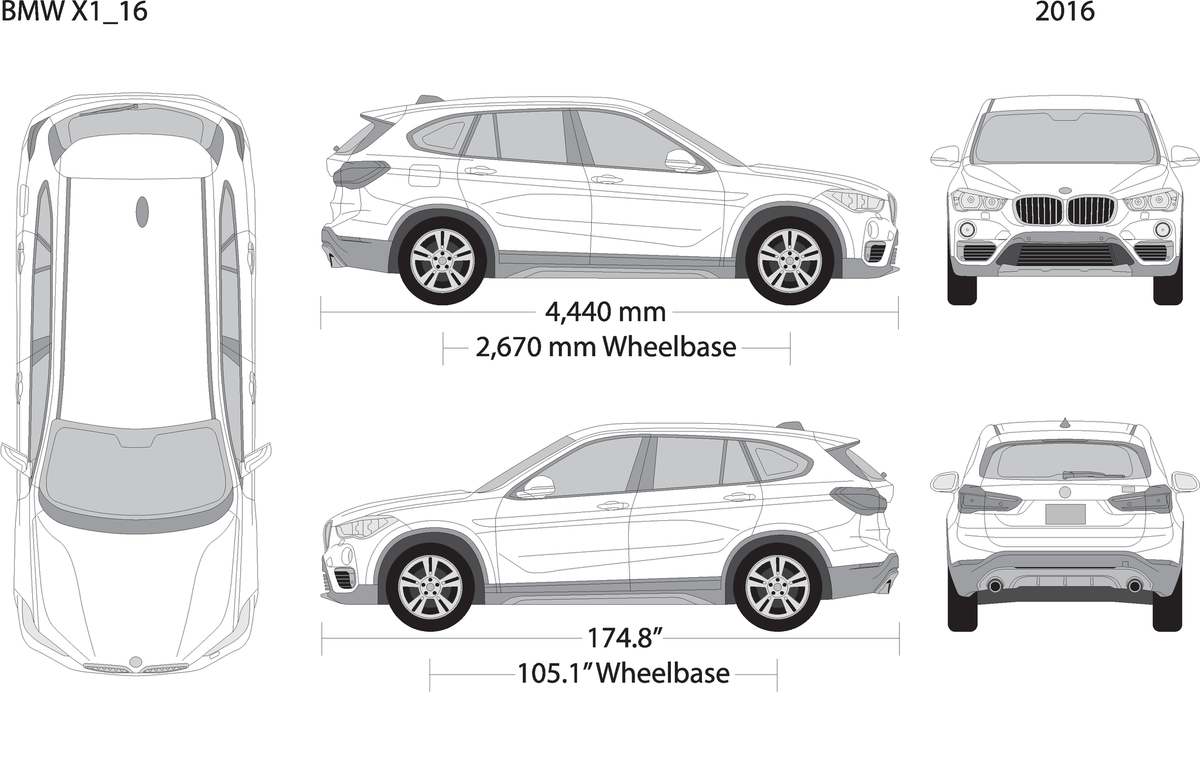 2016 Bmw X1 V16 Vehicle Wrap Template