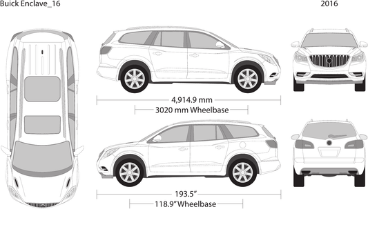 2016 Buick Enclave vector wrap template, Design-Ready PDF - GravBase