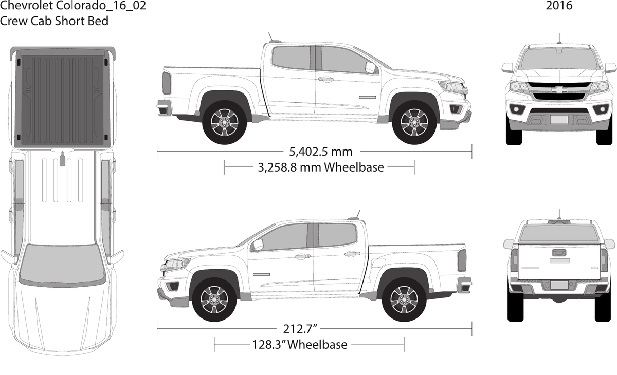2016 Chevy Colorado vector wrap template V02, Design-Ready PDF - GravBase