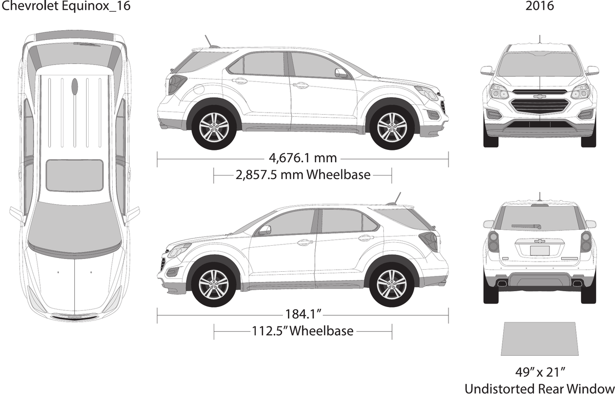 2016 Chevy Equinox vector wrap template, Design-Ready PDF - GravBase