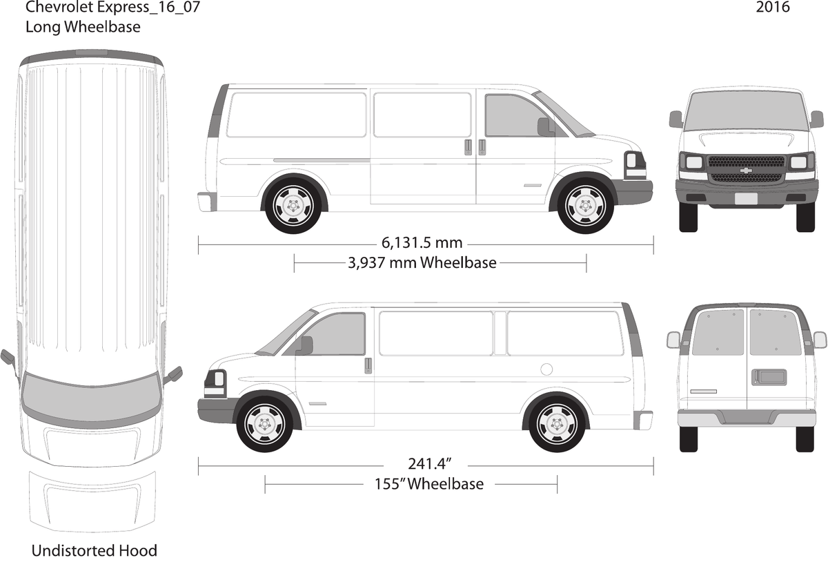 2016 Chevy Express Vector Wrap Template - GravBase