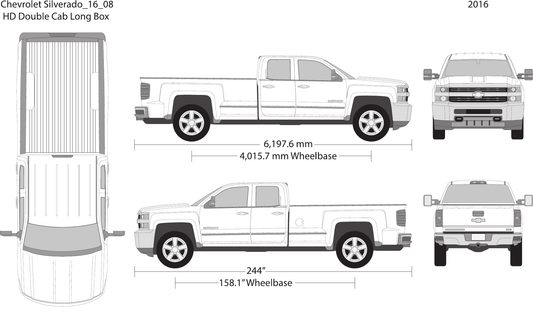 2016 Chevy Silverado 2500-3500 HD Vector Wrap Template - GravBase