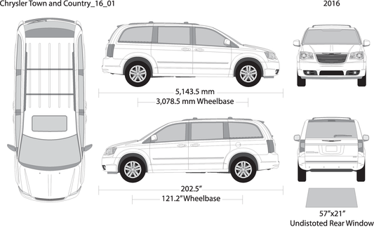 2016 Chrysler Town And Country V01 Vehicle Wrap Template