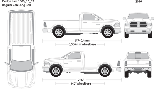 2016 Dodge Ram 1500 V02 Vehicle Wrap Template