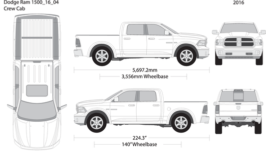 2016 Dodge Ram 1500 V04 Vehicle Wrap Template