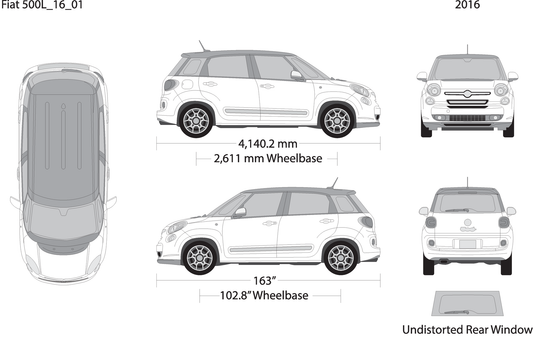 2016 Fiat 500L V01 Vehicle Wrap Template
