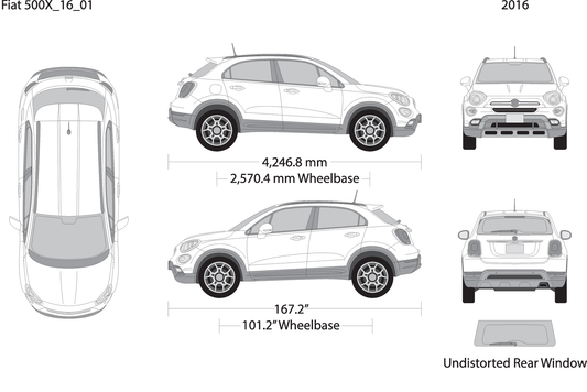2016 Fiat 500X V01 Vehicle Wrap Template