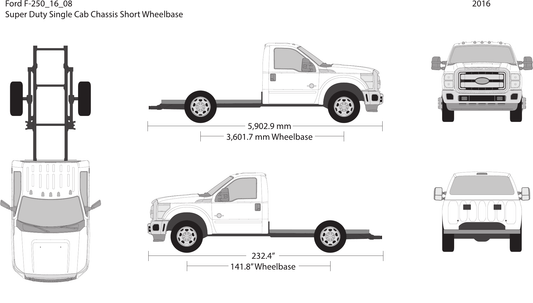 2016 Ford F-250 vector wrap template V08, Design-Ready PDF - GravBase