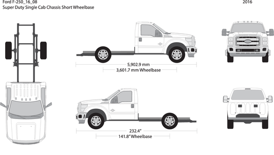 2016 Ford F 250 V08 Vehicle Wrap Template