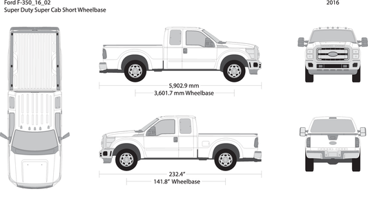 2016 Ford F 350 V02 Vehicle Wrap Template