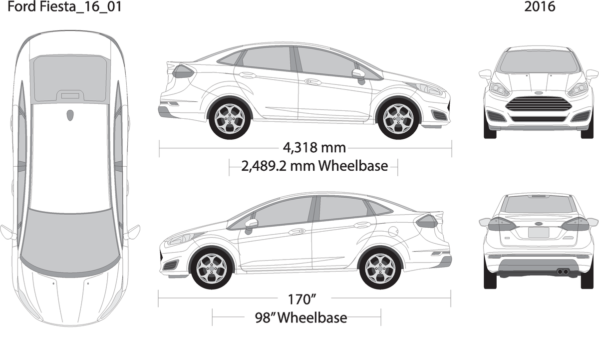 2016 Ford Fiesta V01 Vehicle Wrap Template