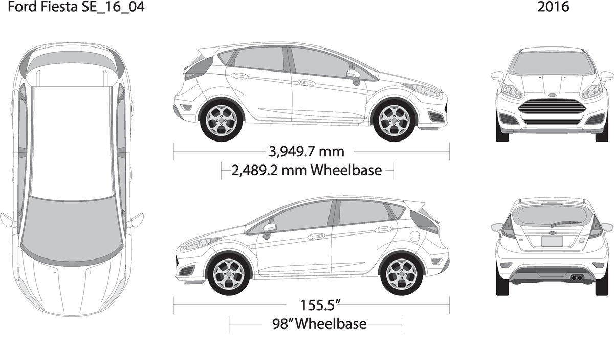 2016 Ford Fiesta V04 Vehicle Wrap Template