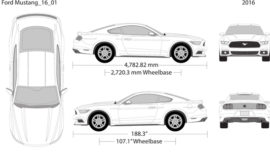 2016 Ford Mustang Vector Wrap Template - GravBase
