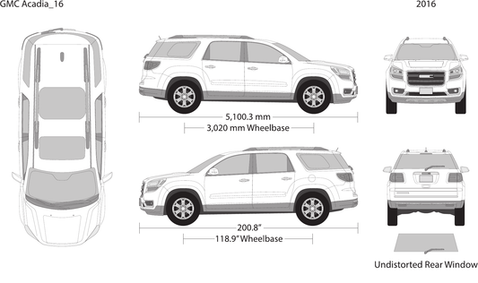 2016 GMC Acadia vector wrap template, Design-Ready PDF - GravBase