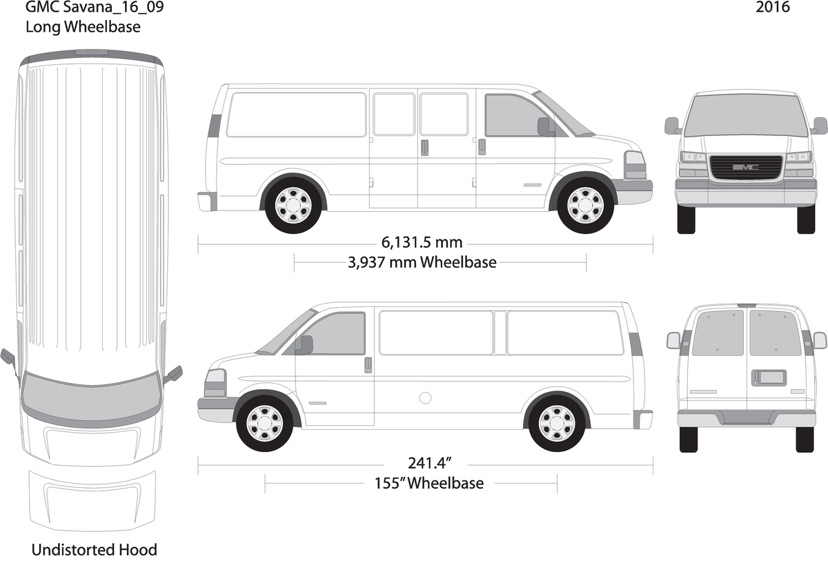 2016 Gmc Savana V09 Vehicle Wrap Template