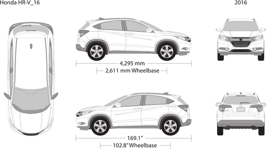 2016 Honda HR-V vector wrap template, Design-Ready PDF - GravBase