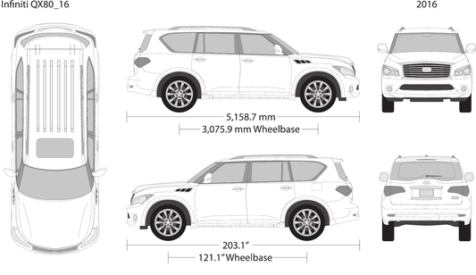 2016 Infiniti QX80 vector wrap template, Design-Ready PDF - GravBase