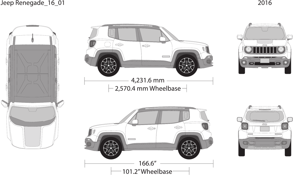 2016 Jeep Renegade vector wrap template, Design-Ready PDF - GravBase