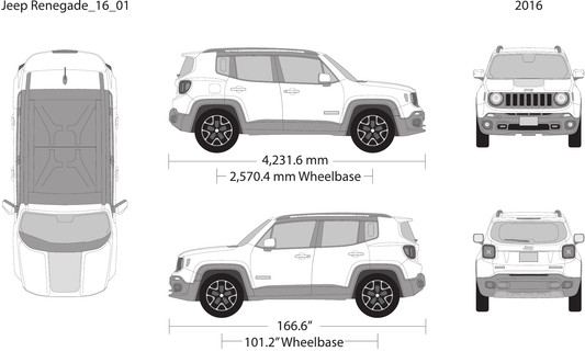 2016 Jeep Renegade vector wrap template, Design-Ready PDF - GravBase