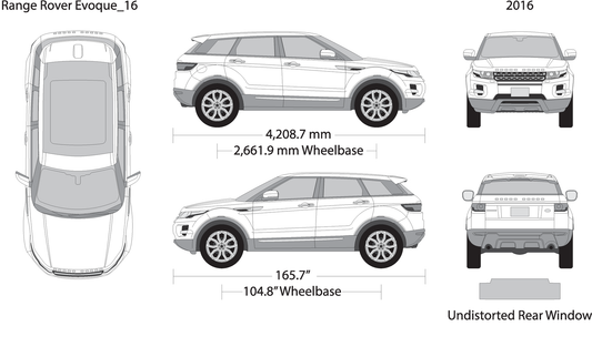 2016 Land Rover Evoque V16 Vehicle Wrap Template
