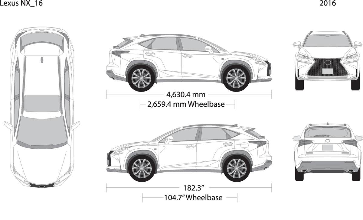 2016 Lexus Nx V16 Vehicle Wrap Template