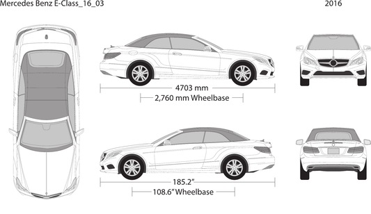 2016 Mercedes E-Class vector wrap template, Design-Ready PDF - GravBase