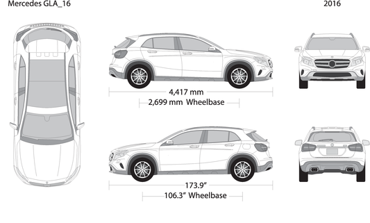 2016 Mercedes Gla V16 Vehicle Wrap Template