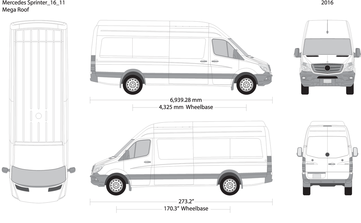 2016 Mercedes Sprinter V11 Vehicle Wrap Template