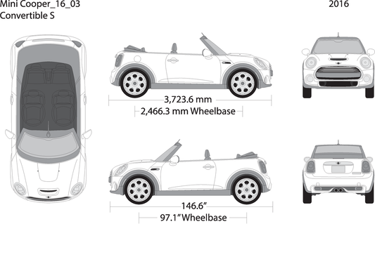 2016 Mini Cooper Mini Convertible V01 Vehicle Wrap Template