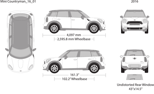 2016 Mini Cooper Mini Countryman vector wrap template, Design-Ready PDF - GravBase