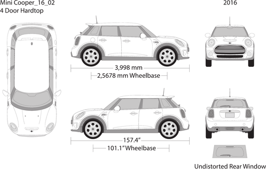 2016 Mini Cooper Mini Hardtop vector wrap template V02, Design-Ready PDF - GravBase