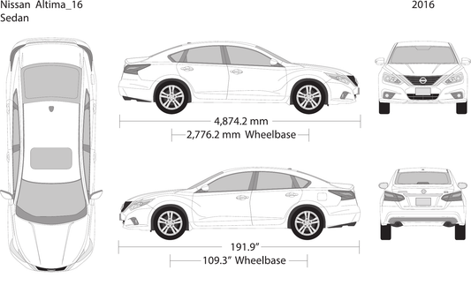 2016 Nissan Altima Vector Wrap Template - GravBase