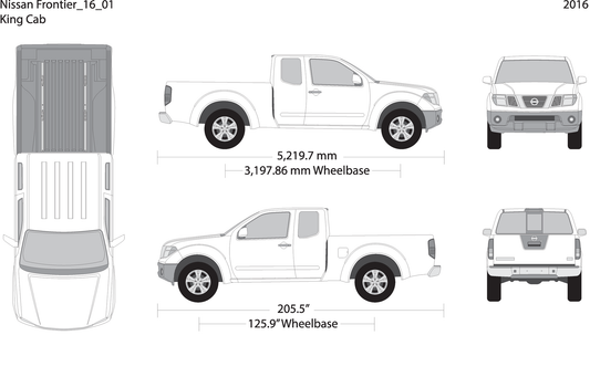2016 Nissan Frontier Front V01 Vehicle Wrap Template