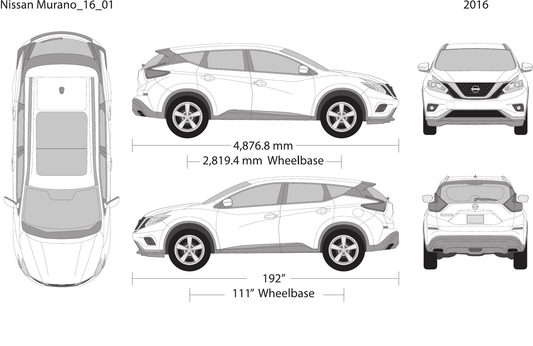 2016 Nissan Murano Vector Wrap Template - GravBase