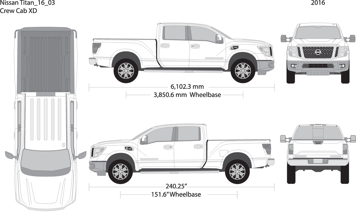2016 Nissan Titan V03 Vehicle Wrap Template