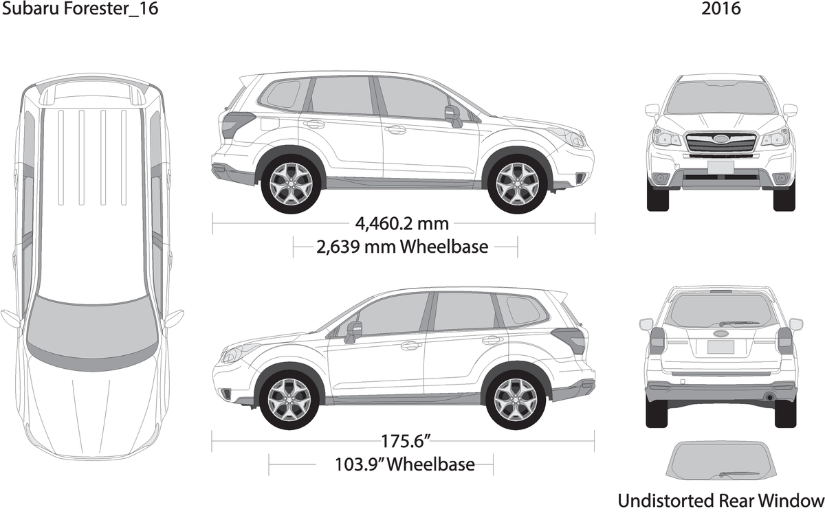 2016 Subaru Forester V16 Vehicle Wrap Template