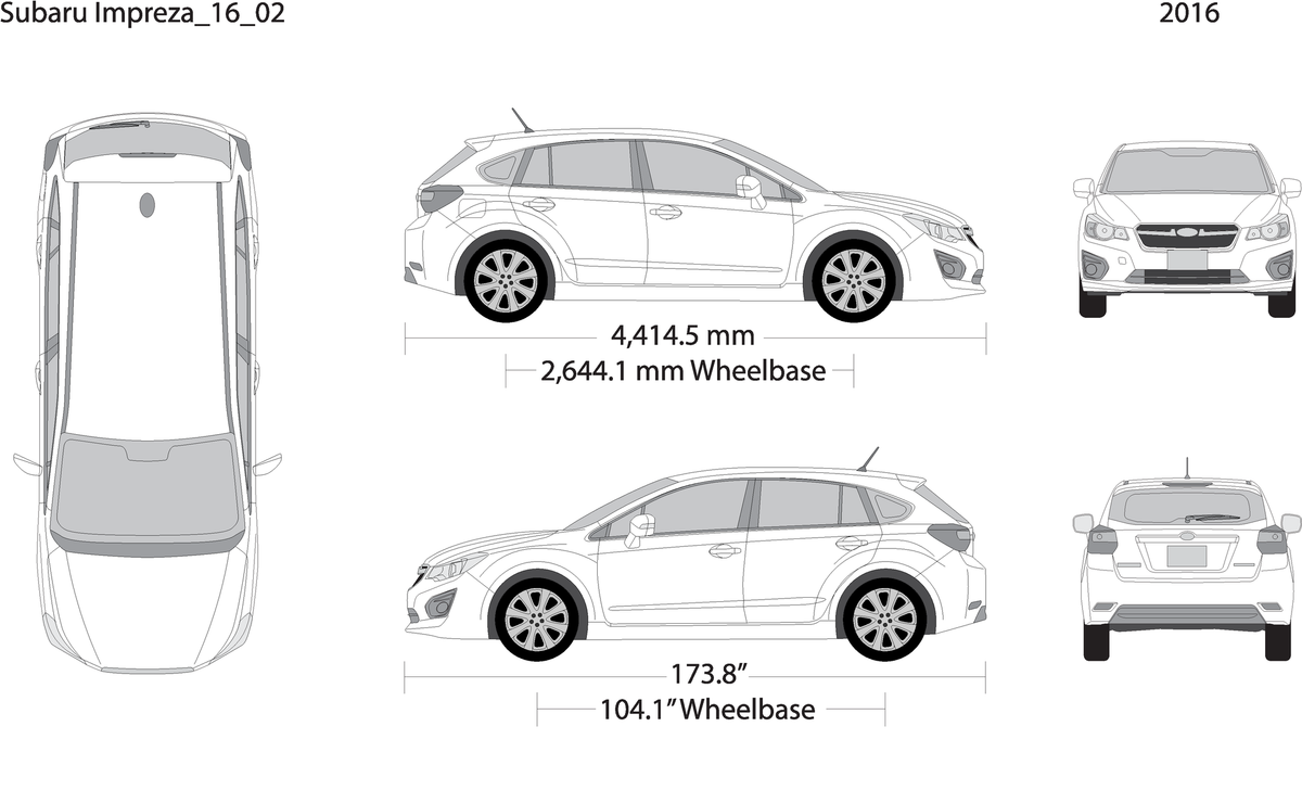 2016 Subaru Impreza V02 Vehicle Wrap Template
