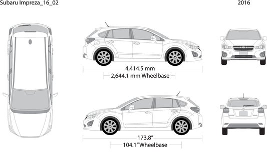 2016 Subaru Impreza V02 Vehicle Wrap Template