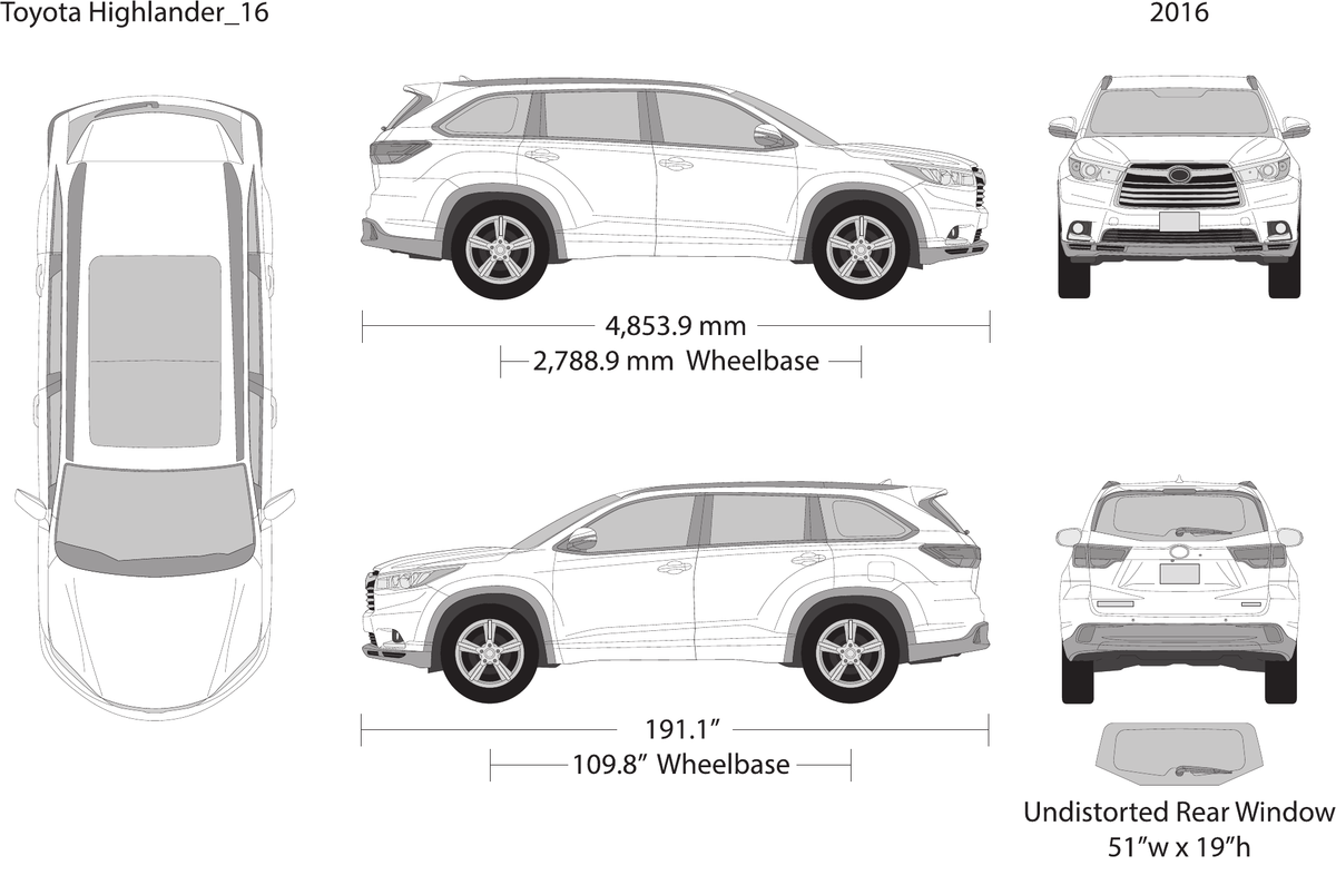 2016 Toyota Highlander vector wrap template, Design-Ready PDF - GravBase