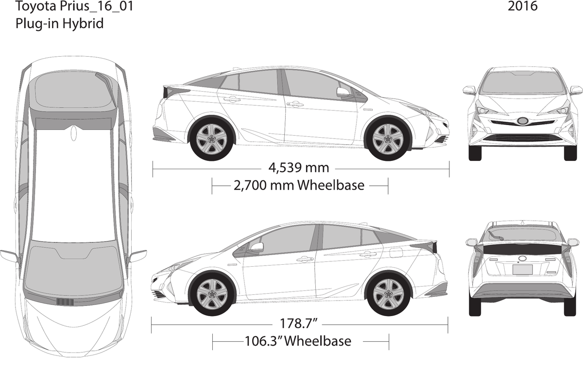 2016 Toyota Prius vector wrap template V01, Design-Ready PDF - GravBase