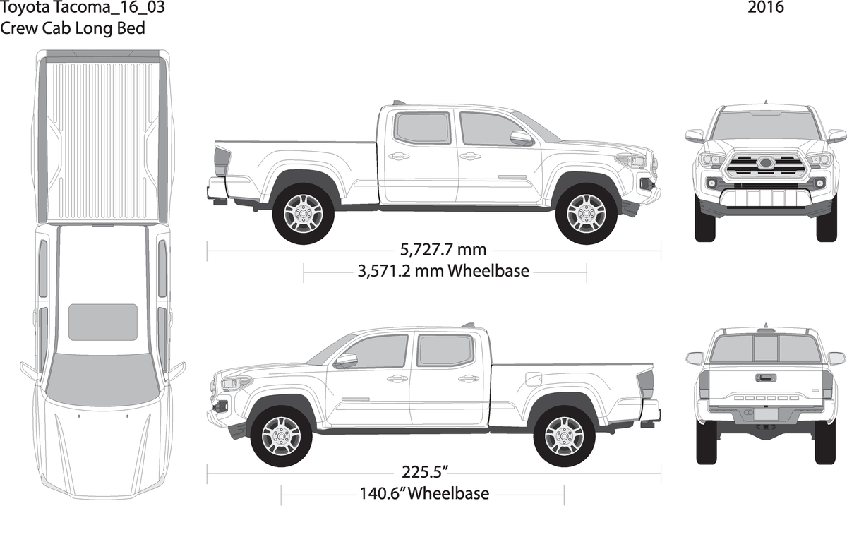 2016 Toyota Tacoma V03 Vehicle Wrap Template