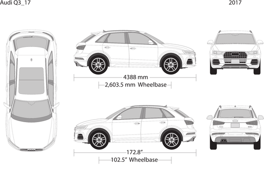2017 Audi Q3 vector wrap template, Design-Ready PDF - GravBase