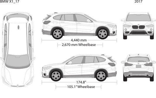 2017 BMW X1 vector wrap template, Design-Ready PDF - GravBase