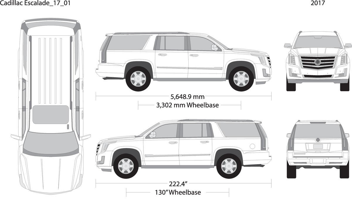 2017 Cadillac Escalade V01 Vehicle Wrap Template