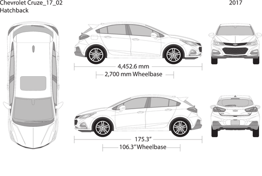 2017 Chevy Cruze vector wrap template V02, Design-Ready PDF - GravBase
