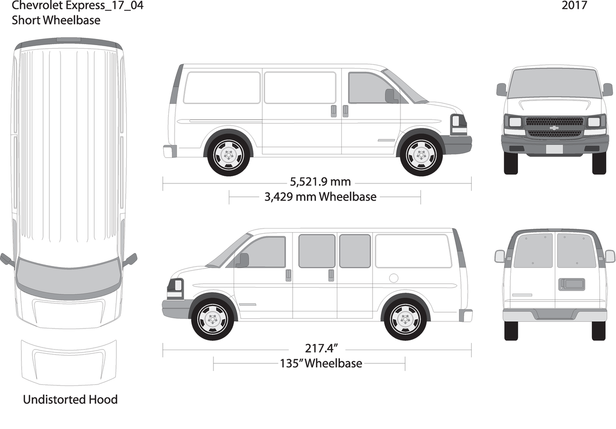 2017 Chevy Express V04 Vehicle Wrap Template